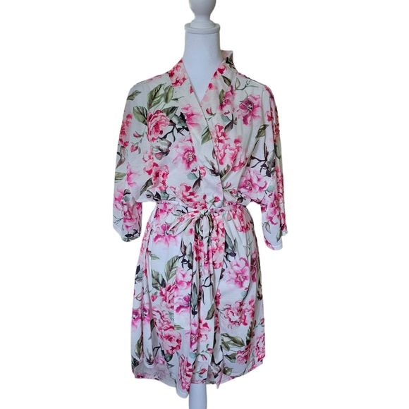 Show Me Your Mumu Pink Brie Floral Robe One Size - Picture 2 of 13